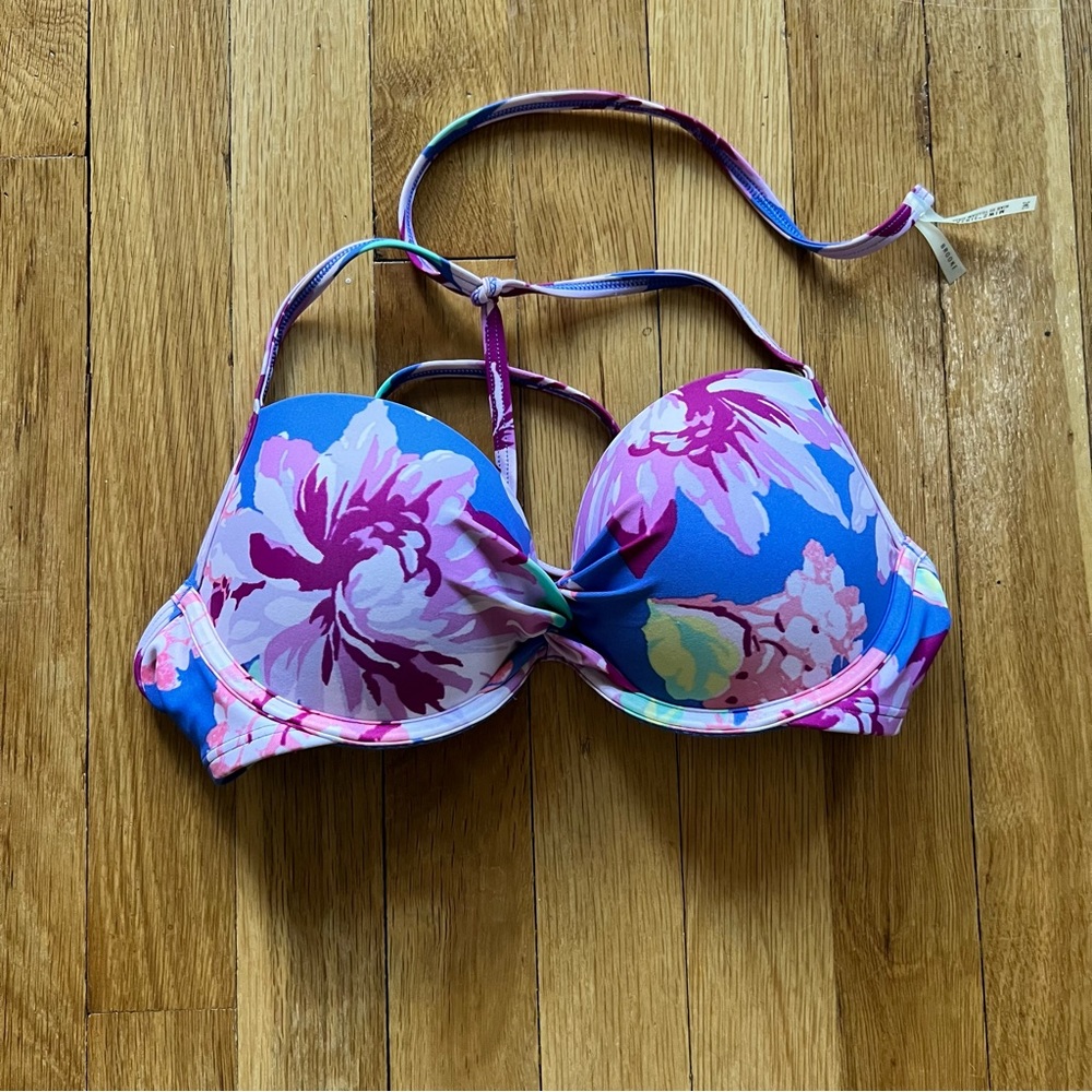 aerie Swim Brooke Floral Underwire Bikini Top 34C
